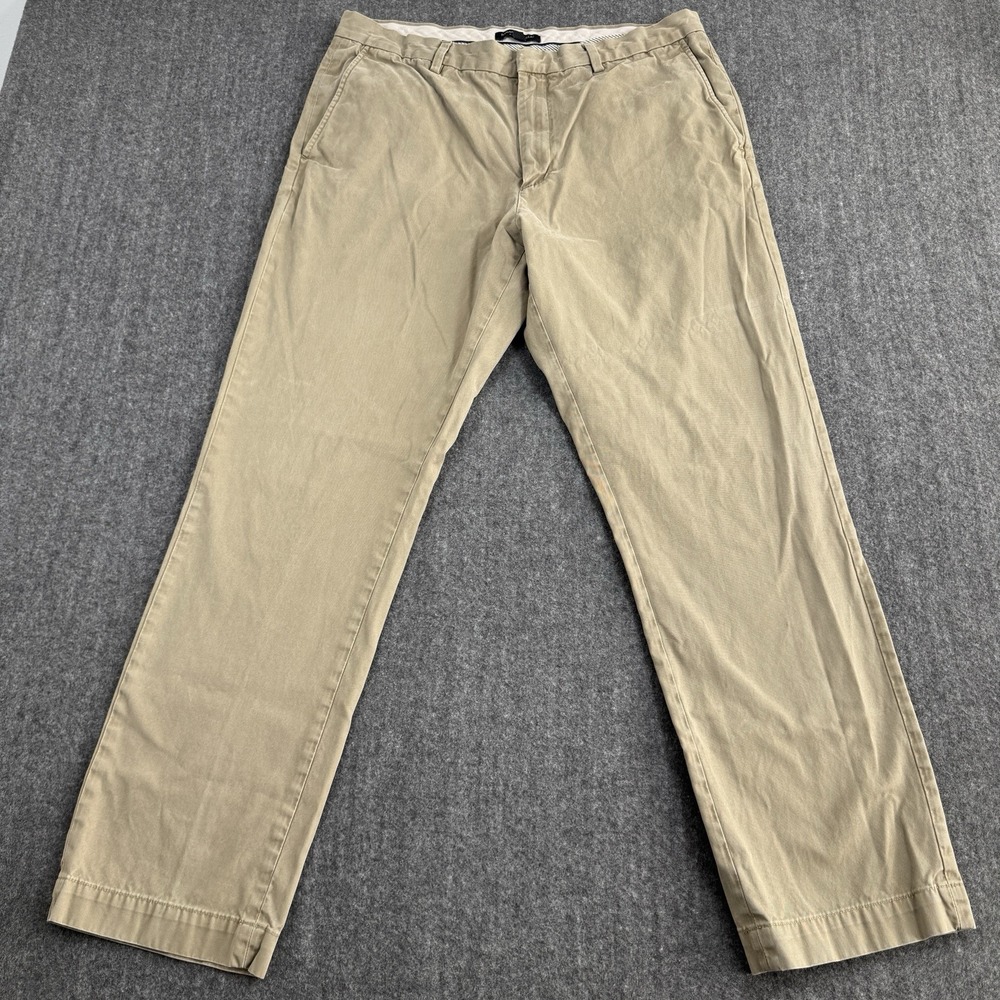 Banana Republic Aiden Chino Pants Men's 36x32 Khaki Tan 100% Cotton